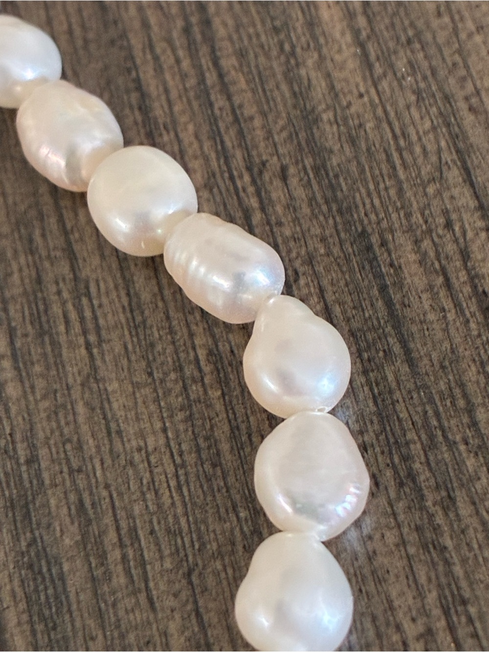 Delicate White Freshwater Pearl Necklace with Gold Chain - Picture 2 of 2